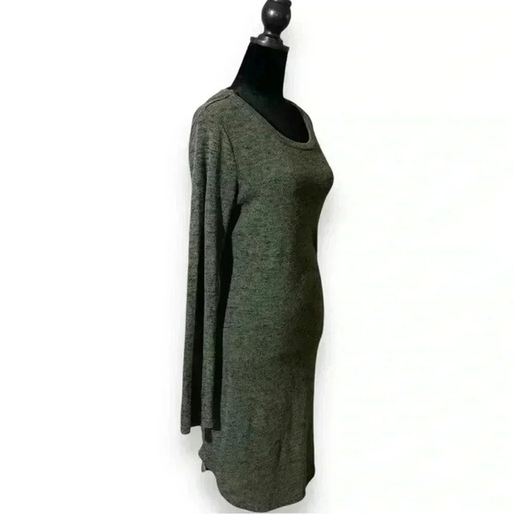 Ultra Flirt Size Large Green Lightweight Long Sleeve Simple Midi Sweater Dress - Picture 2 of 15